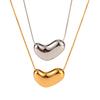 Youthway Stainless Steel Trendy Metal Snake Bone Chain Irregular Heart Pendant Necklace Charm Jewelry For Women