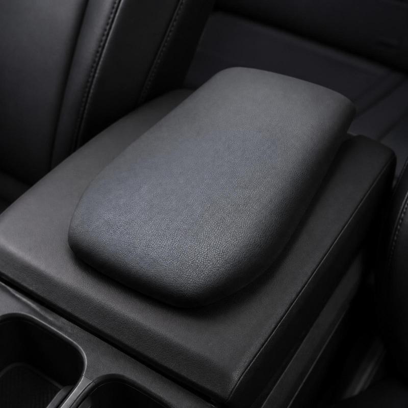 Padded Armrest Lid Cover for Front Center Console OE‑Reference 58204‑02010, Black Textured Seam Finish, Direct Replace Trim for 2019-2024