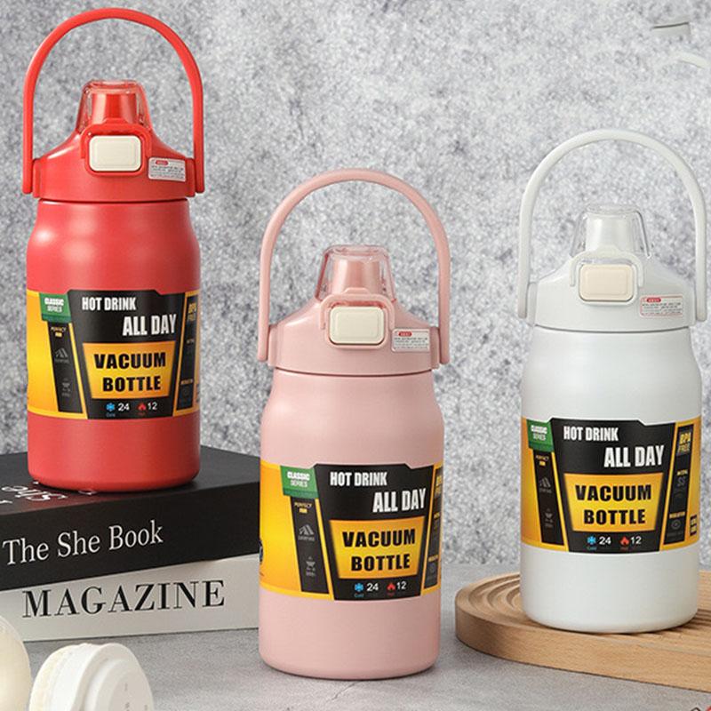 1.5L Nerezová Termo Láhev Velkoobjemová Termo Voda Přenosný Vakuový Hrnek Termoska 1500ml Izolovaný Pohár Tumbler