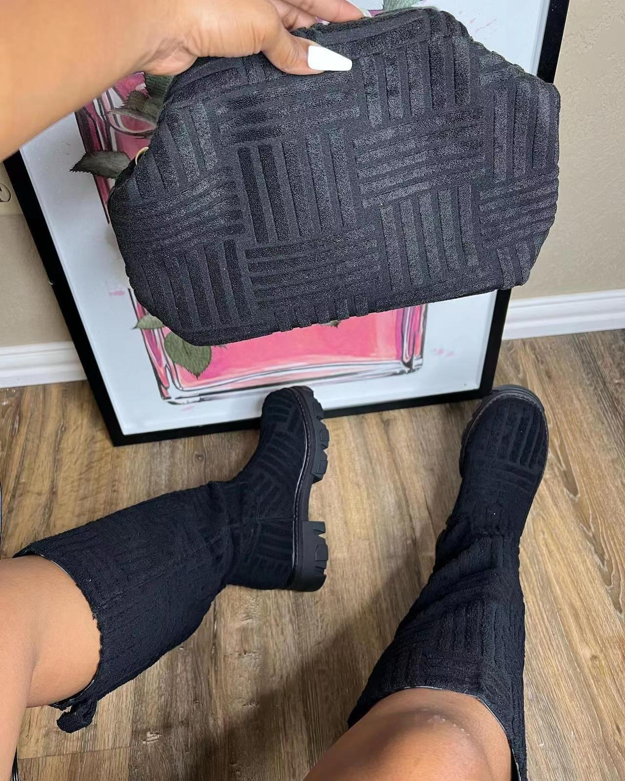 

Новые теплые полусапоги на толстой подошве и толстом каблуке для женщин больших размеров, хлопковые сапоги из махры, сапоги-локомотивы 36