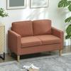 2-Seater Sofa with Storage and Solid Wooden Legs, for Living Room, Bedroom, 117 x 63 x 79 cm, Orange