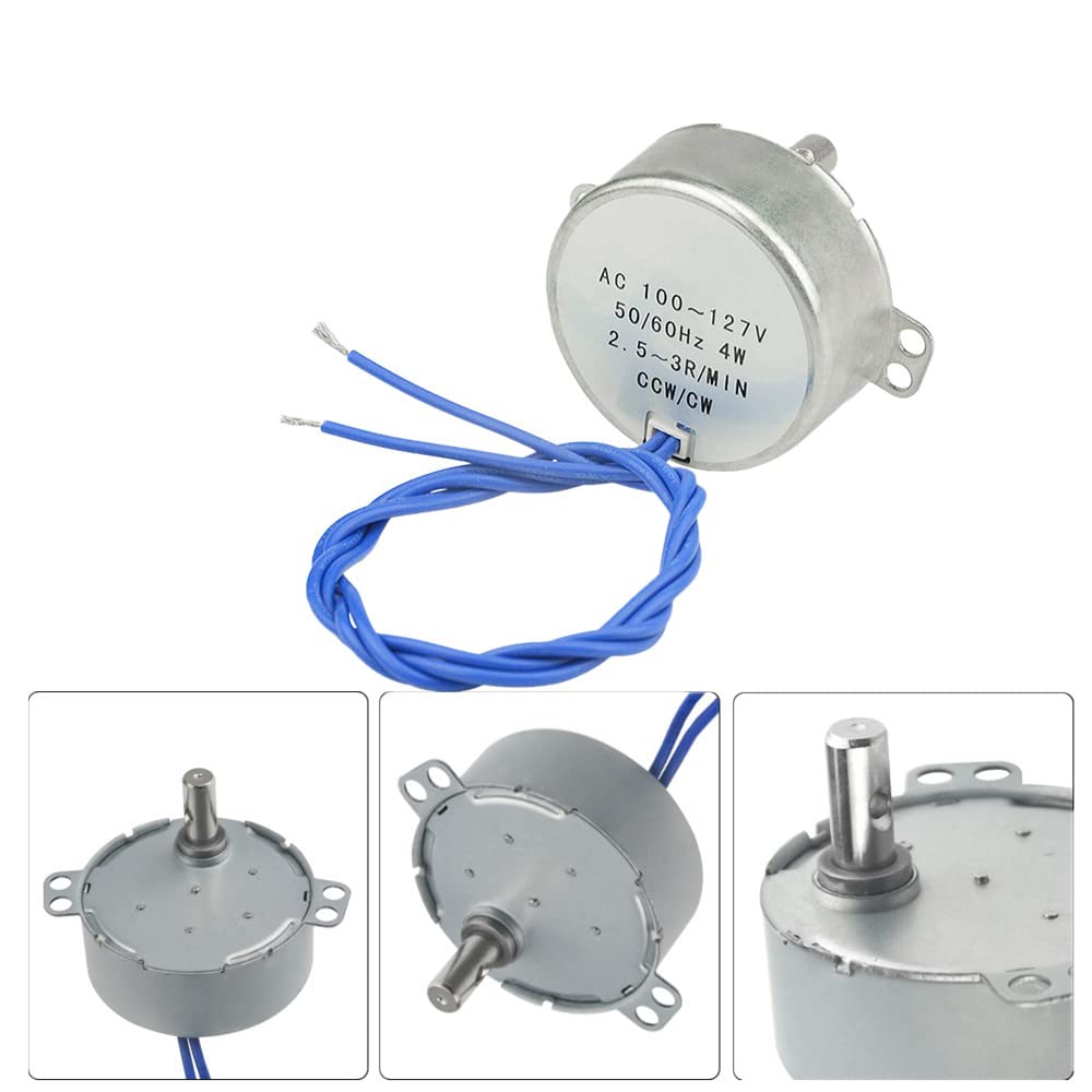 WMYCONGCONG Set of 2 Synchronous Turntable AC with 7mm Flexible Coupling Connector and Power Cord with Switch Plug Motors, Motors, 50/60Hz, 100-127V,
