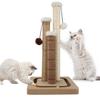 AUSCAT Cat Scratching with Vertical Easy Assembly Post, Hemp, 3-Pole, Toy, Durable, Stable, Design,