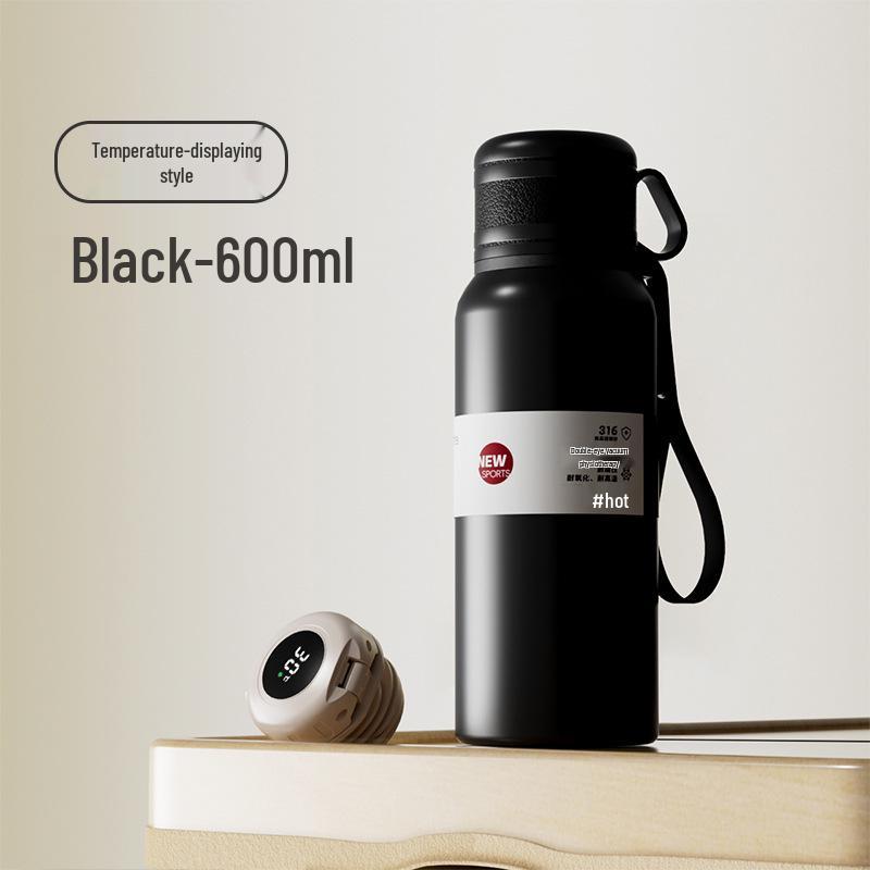 Large Capacity Double-Lid Stainless Steel Insulated Cup with Tea Separator for Men and Women - Portable, Car-Friendly, and Outdoor Ready