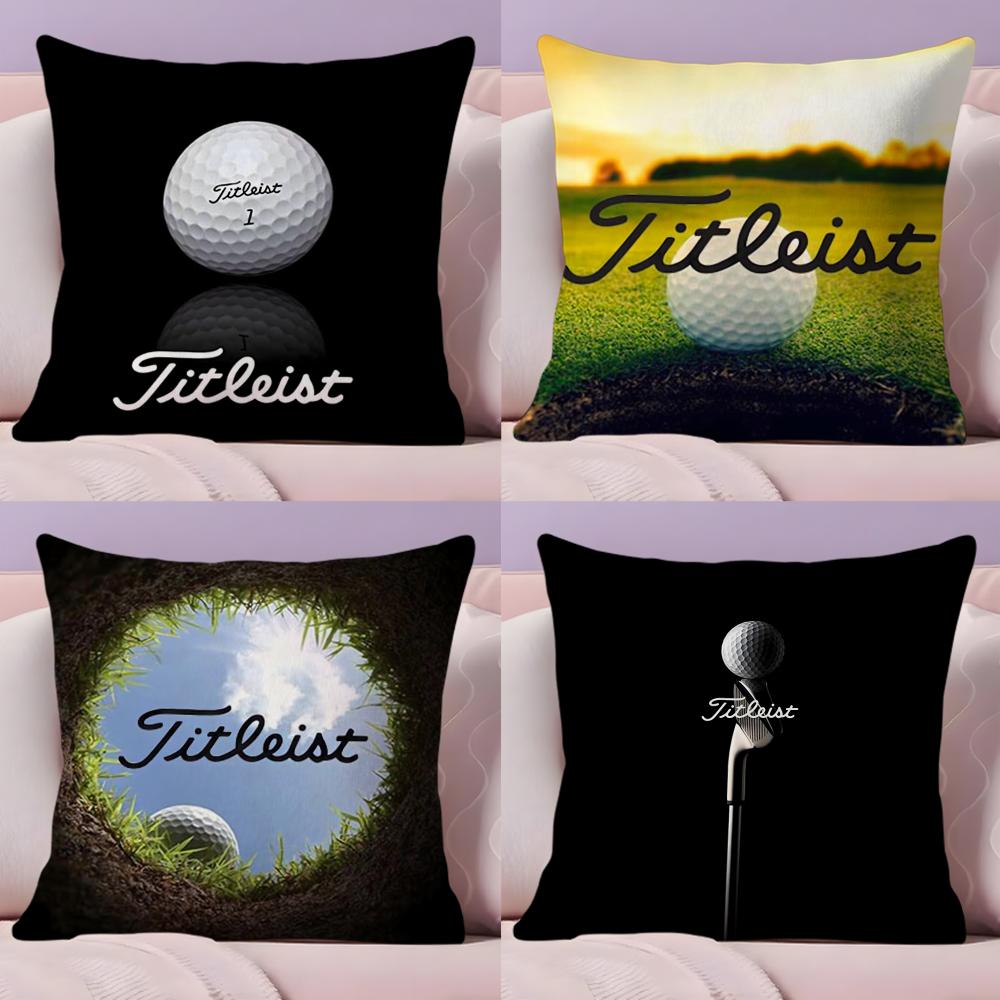 Fishion Cool T-T-Titleists Pillow Case Plush Fabric Soft Double-Sided Printed Sofa Warm Winter Home Gift Cushion Cover