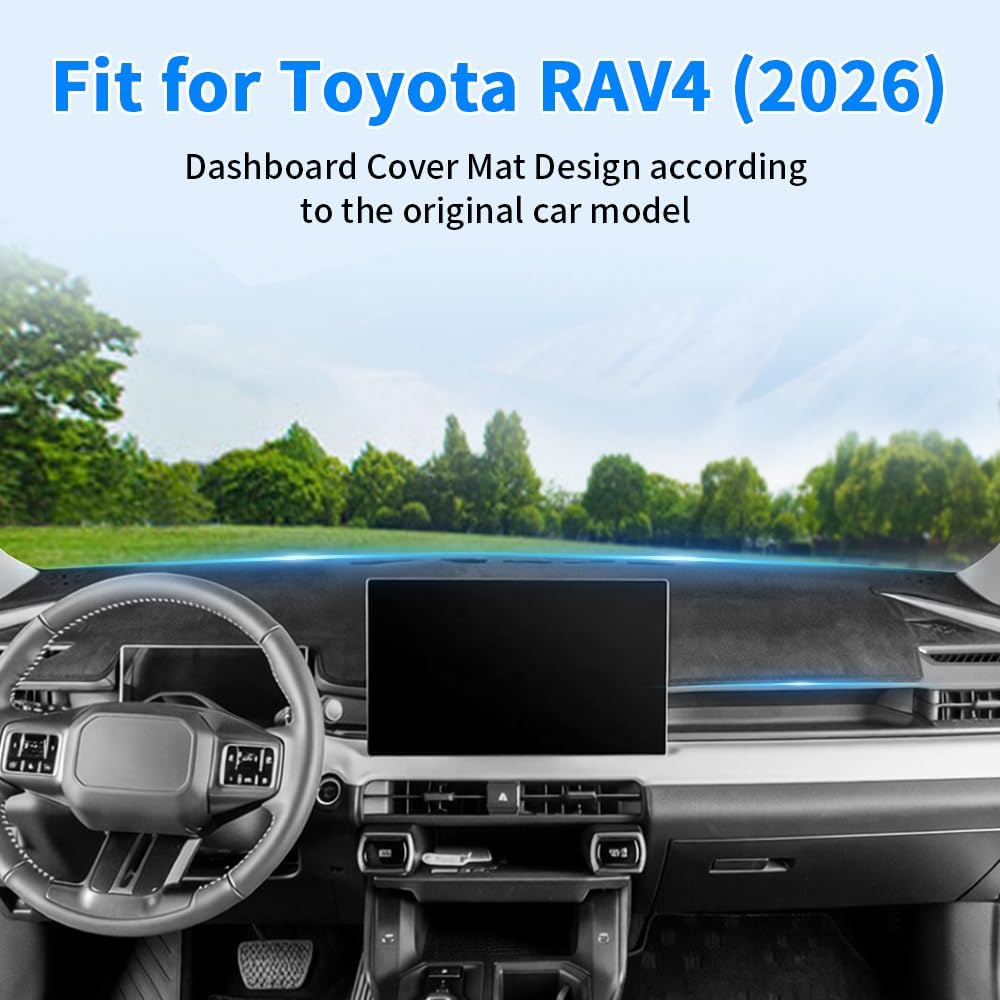 Car Dashboard Cover Mat for Toyota RAV4 2026 Interior Accessories Custom Flannel Material Non-Slip Dash Board Covers Sunshade Windshield Anti Glare