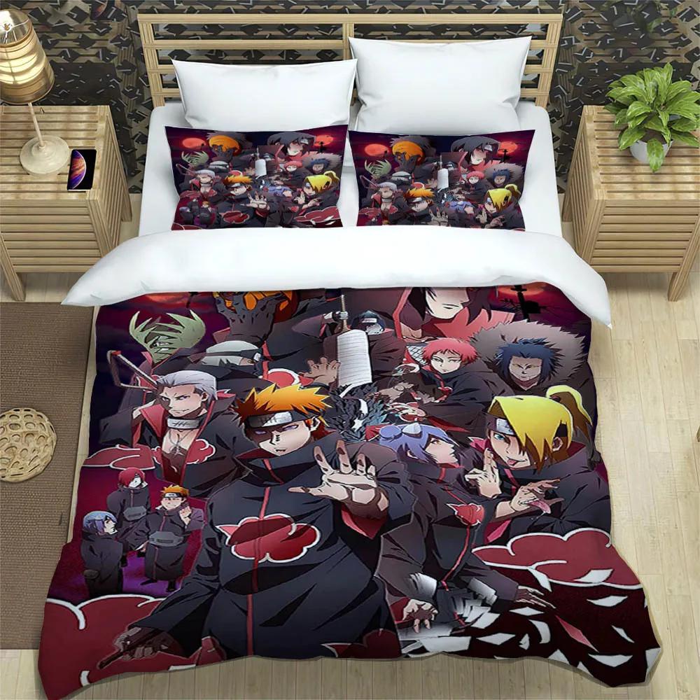 Cartoon N-Naruto Bedding Sets Exquisite Bed Supplies Set Duvet Cover Bed Comforter Set Bedding Set Luxury Birthday Gift