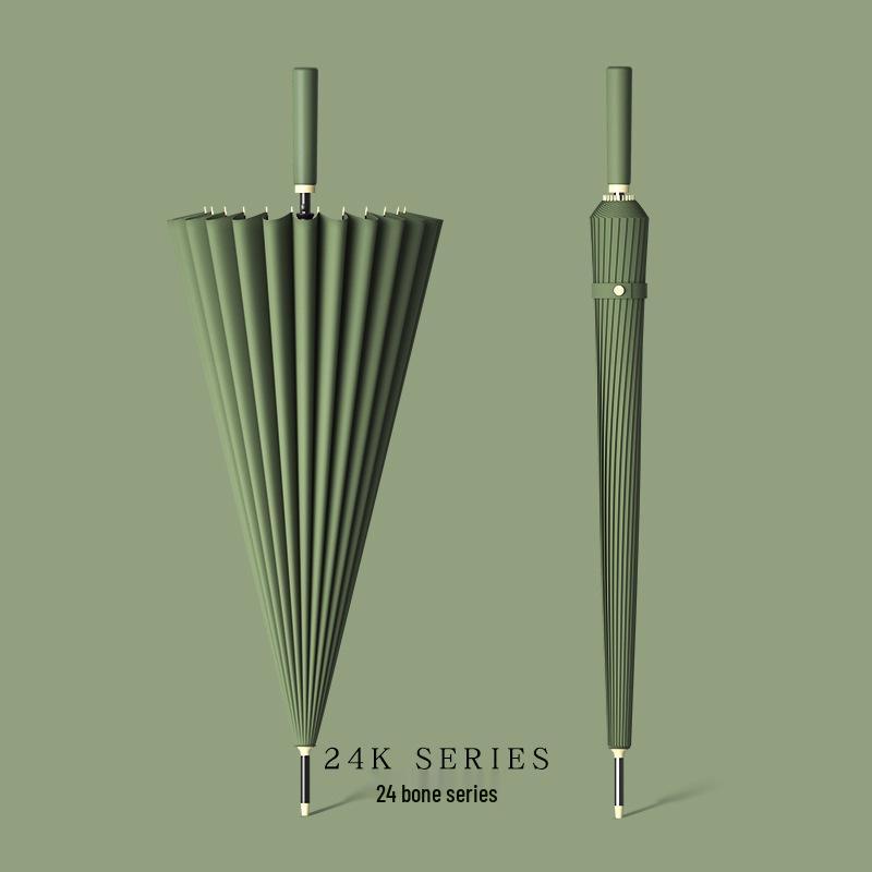 24-Rib Windproof Extra-Large Automatic Umbrella, Long Handle, for Men and Women, Customizable Logo