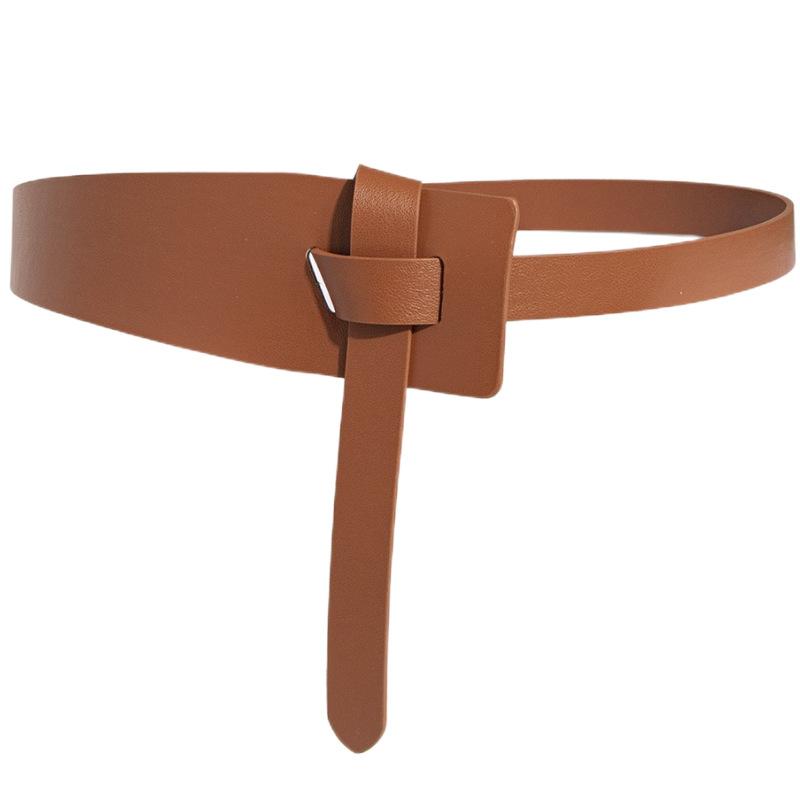 New Women's Soft Knotted PU Waist Cover Simple and Versatile Fashion Women's Waist Belt