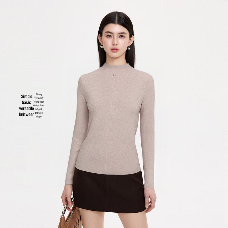 FivePlus Women's Metal Embellished Slim Fit Knit Top