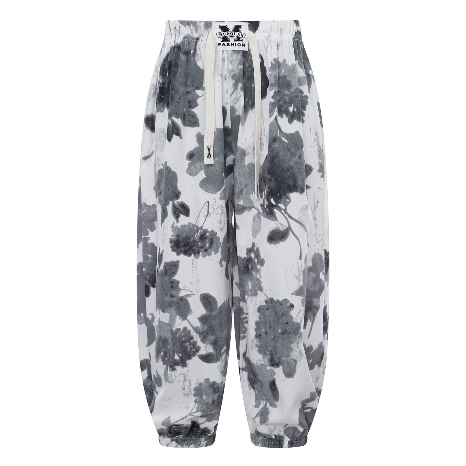 

Дитячі штани з принтом на еластичній талії для хлопчиків і дівчаток, легкі шаровари для пляжного відпочинку, подорожей та домашнього носіння 5-6 Years