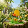 Multi-Piece Set Bird Puzzle Toy Colorful Ring Parrot Toy Bird Training Toy  For Conure