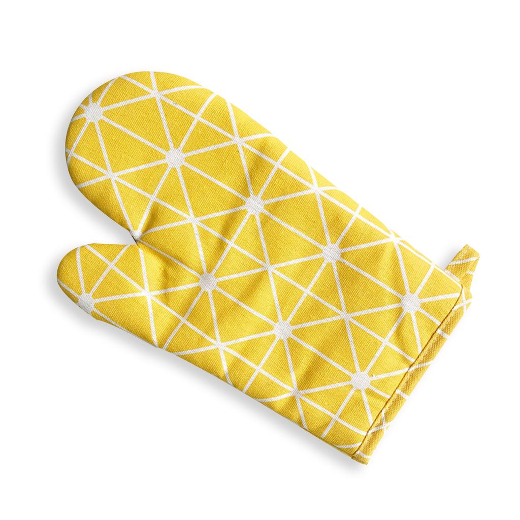 Cotton And Linen Oven Mitts Gloves Heat Resistant Non-Slip For Kitchen Cooking Baking