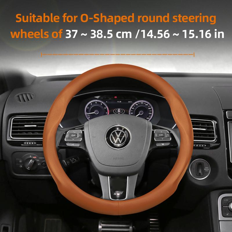 Suitable for Volkswagen Ultra-Thin Breathable Leather Steering Wheel Cover Suitable for Polo Golf 5 6 7 up Gol Volante Scirocco Passat