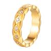 Rhombus Inlaid Zircon Ring, Simple and High-end Ins Niche Ring Titanium Steel Women
