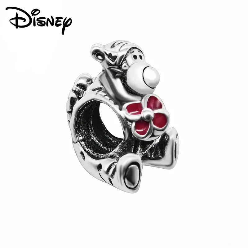 Disney 925 Silver Princess Castle And Minnie Tigger Pendant Beads Suitable For Diy Bracelets Are Girls' Fashion Jewelry