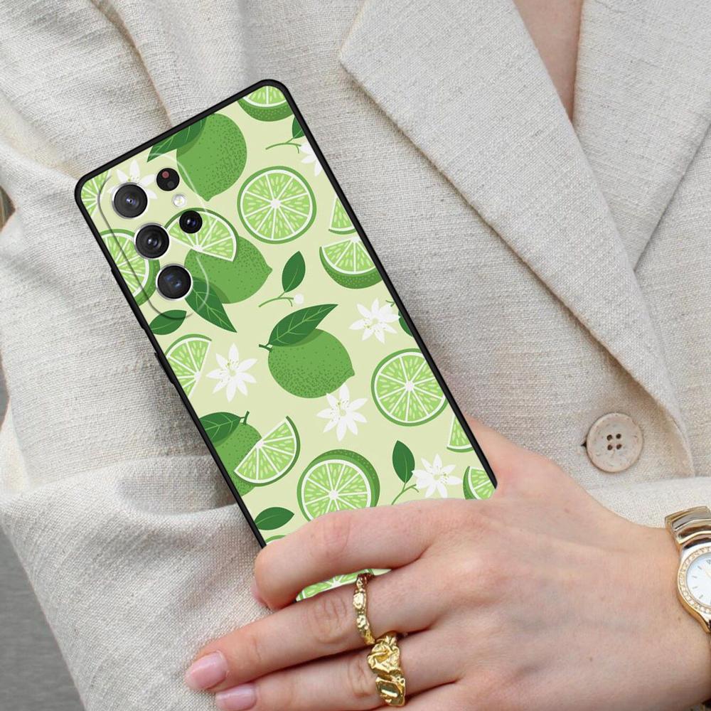 Summer Lemon and Leaf Cell Phone Case for Samsung Galaxy S26 Ultra S25 S24 S23 S22 S21 S20 Note10 Cover