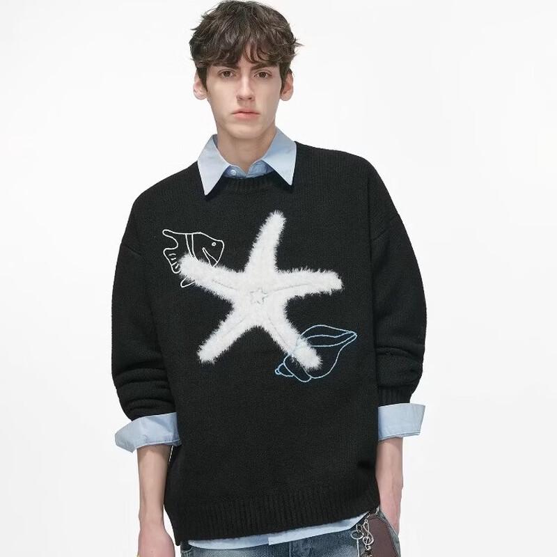 DREAM MADE American Style Starfish Embroidered Knit Sweater L