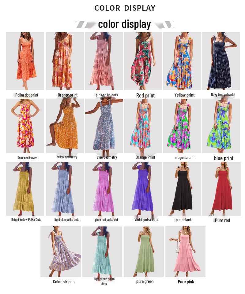 French High-End 2026 Spring/Summer Women's Sexy Printed Spaghetti Strap Dress