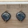 Vintage Round Inlaid Blue Stone Earrings Geometric Creativity Silver Color Dangle Earrings for Women Jewelry