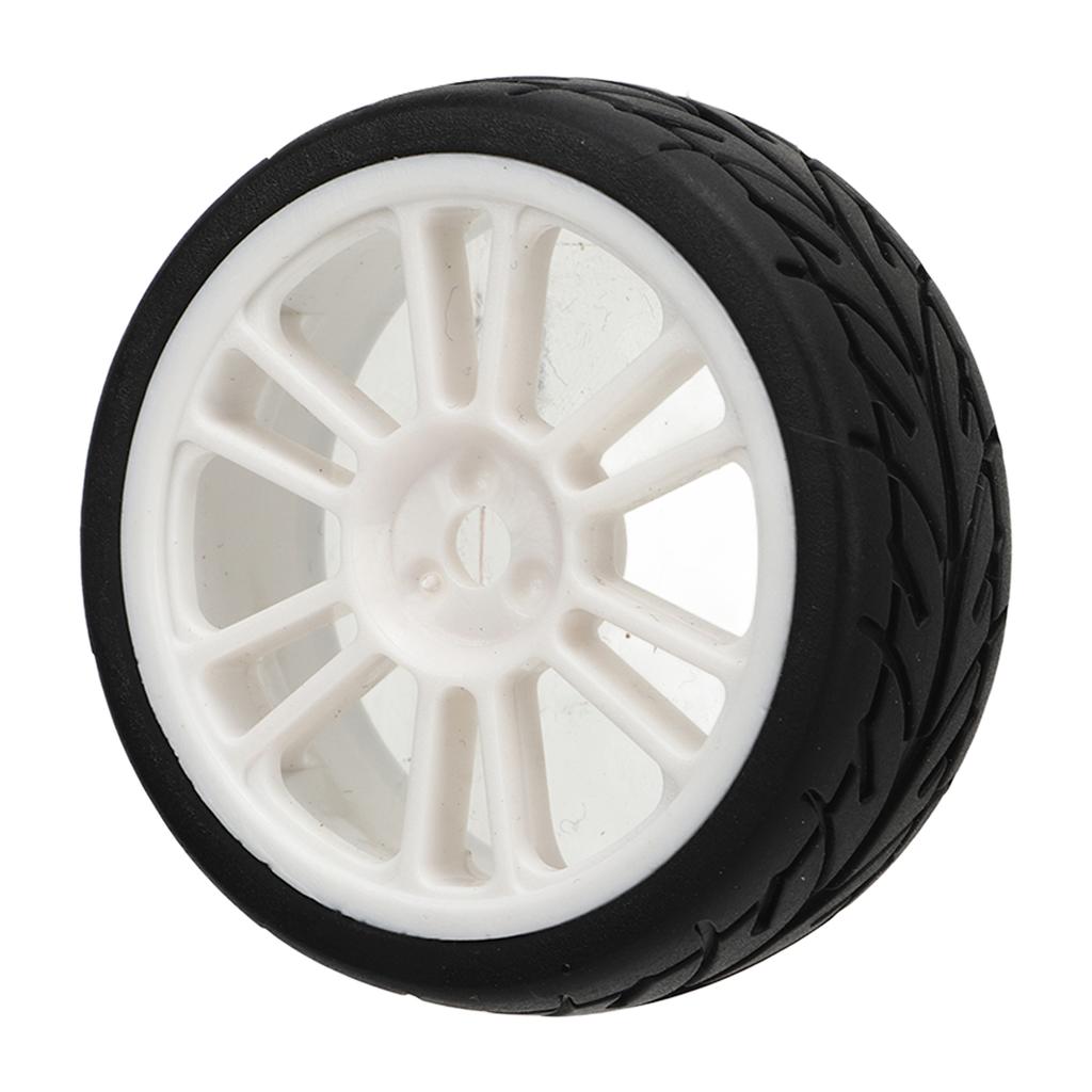 2PCS RC Racing Tire Plastic Wheel Hub and Rubber Tire for ZD Racing 1/16 16426 S16 EX16 Black and White