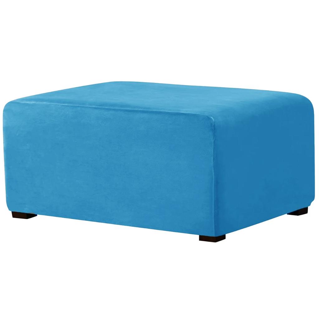 4 Szie Real Velvet Form Stretch Rectangle Folding Storage Covers Ottoman Washable Removable Footstool Protect Slipcovers