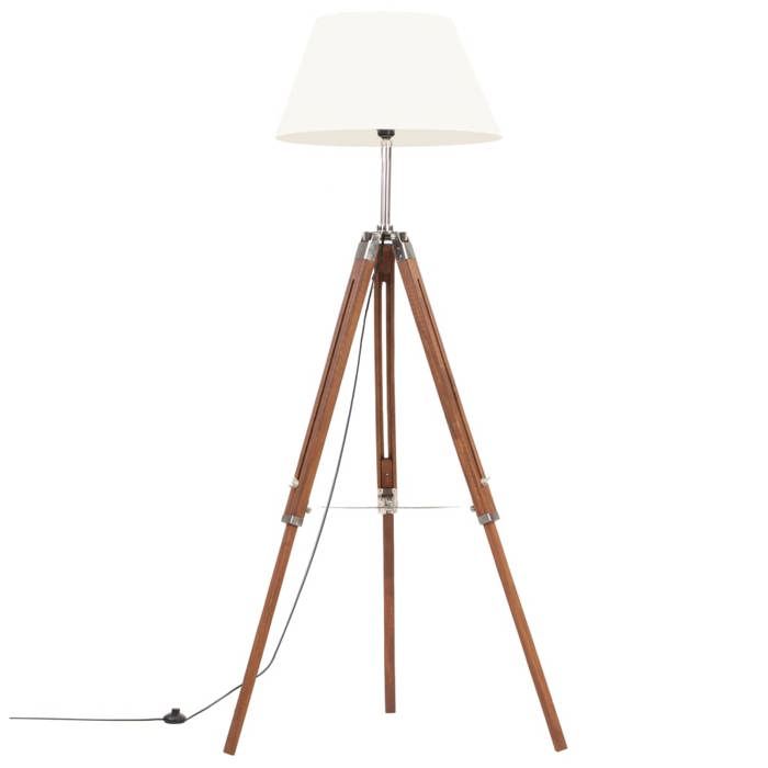 VidaXL Lampadaire à Trépied Marron Lampe sur Pied Lampe à Piédestal Salon Salle de Séjour Maison Intérieur Miel et Blanc 141 288077