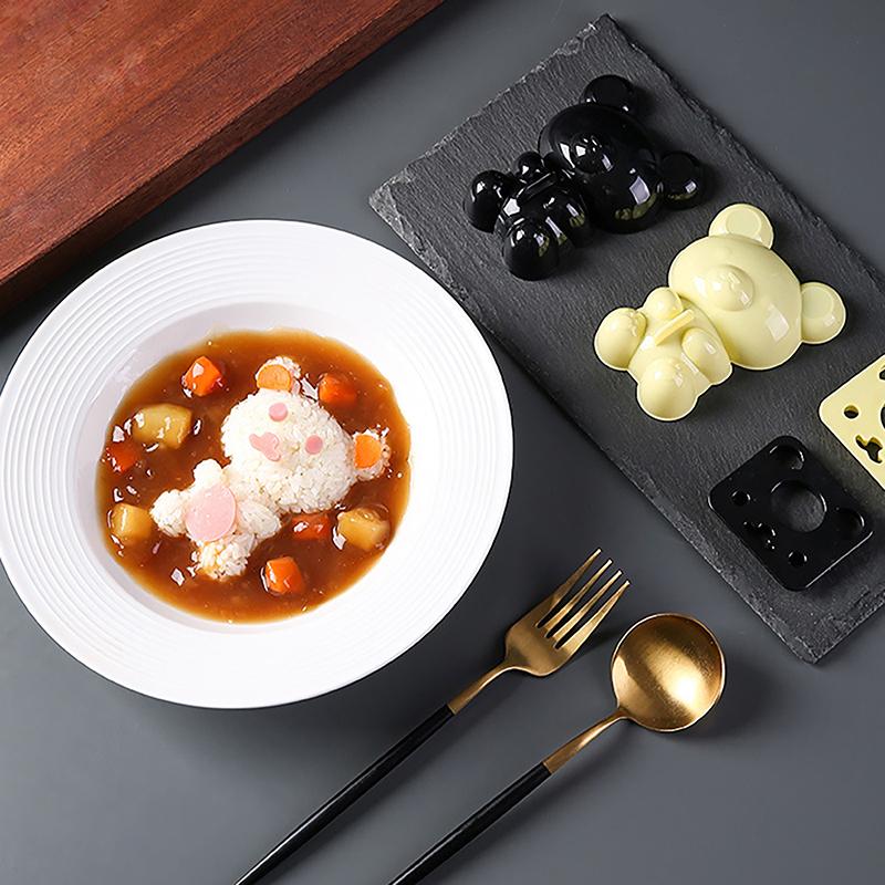 Cartoon Bear Kids Rice Ball Maker Mold Onigiri Mold 3D Bento Box Sushi Kitchen Tools Gadgets Sanwich Decoration Cutter Gift