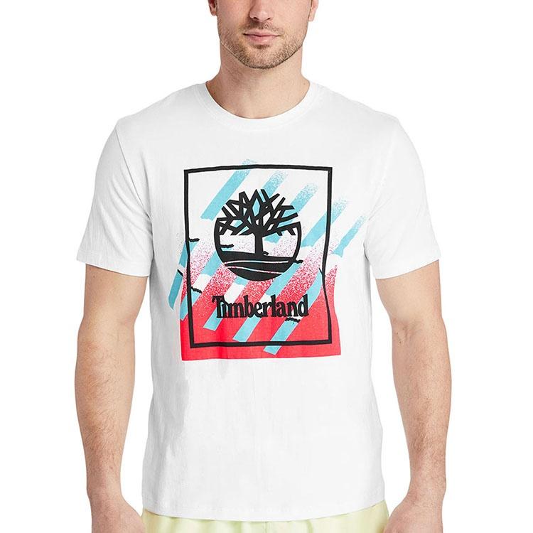 Timberland T Shirts Men's White Crew Neck Moderate Other A2DVN-100