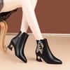 Fashion Autumn Winter Booties Leather Fleece-Lined Work Ankle Boots for Women Warm On Promotion Boot New In Rock Hot Woman Short Shoes