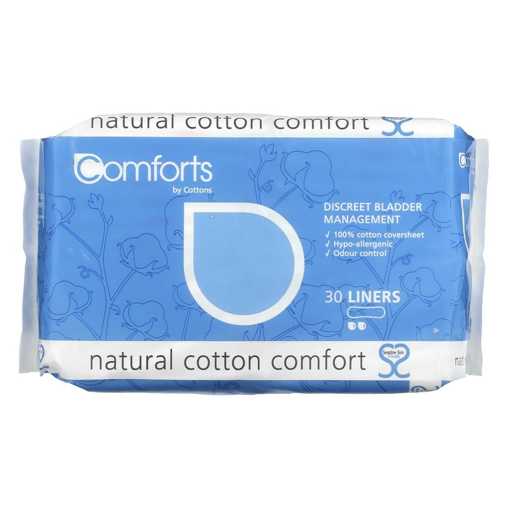 Cottons Natural Cotton Comfort, Liner, 30 Pieces