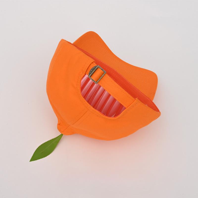Cute Funny Ugly Orange Baseball Hat Women Traveling In Spring and Summer To Take Photos of Sun Protection and Sun Protection To Show Their Faces.
