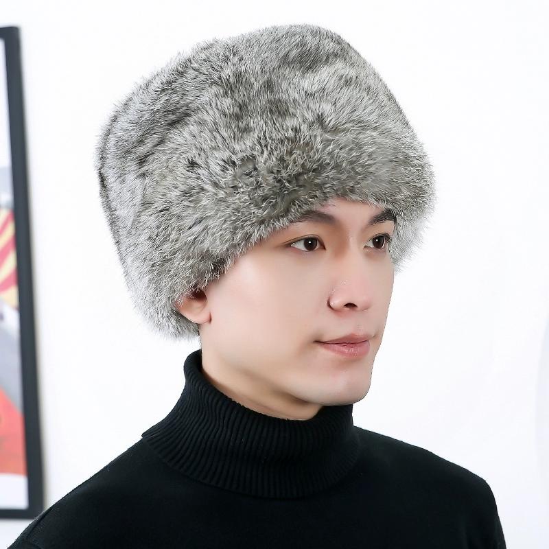 In The Elderly Fur Hat Men's Autumn and Winter Rabbit Fur Hat Thickened Outdoor Warm Northeast Hat Elderly Dad Hat