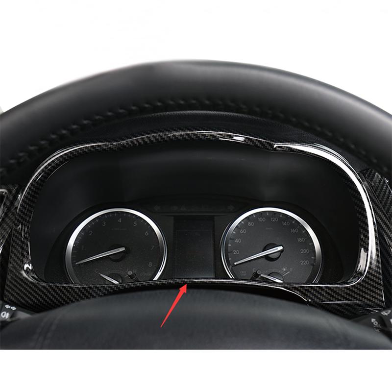 For Toyota Highlander 2015- Car Styling Carbon Fiber Interior Dashboard Instrument Panel Screen Frame Cover Trim Decoration
