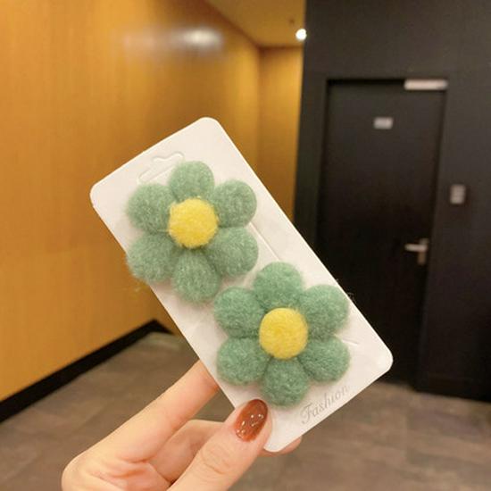 Kreskówkowe pluszowe spinki do włosów dla dzieci - Urocze jesienno-zimowe klipsy dla dziewczynek, w koreańskim stylu księżniczki