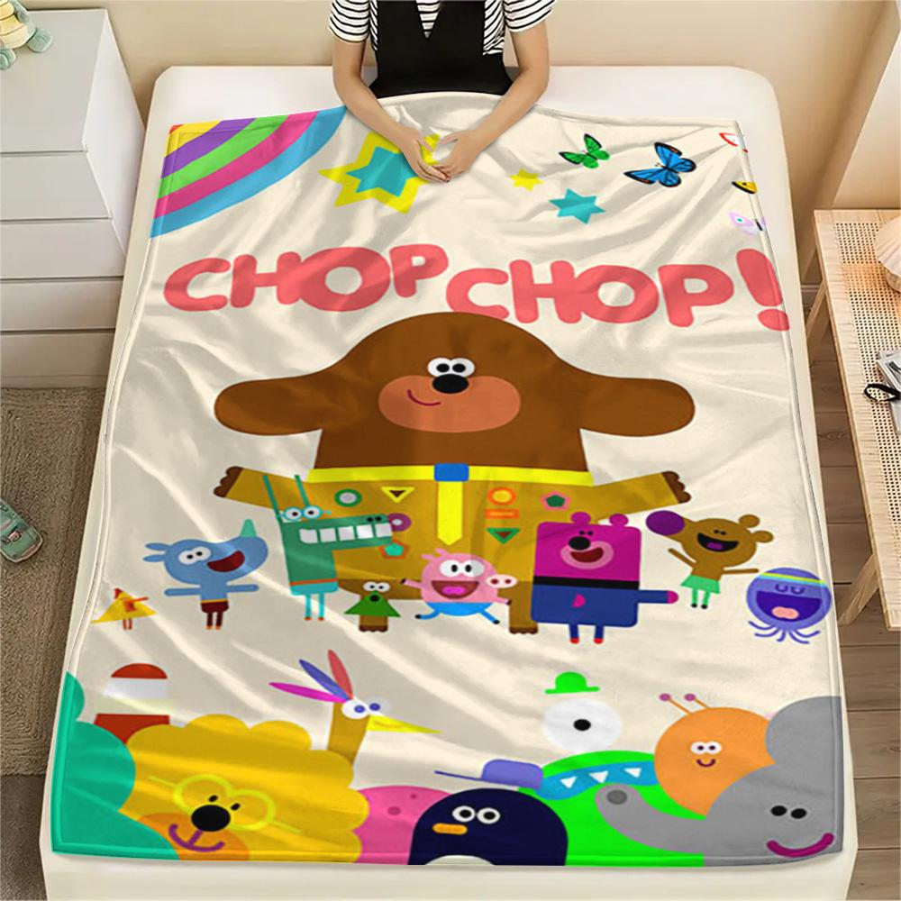 1PC Hey Duggee Patterned Flannel Blanket Suitable For All Seasons for Home Decor Warmth and Comfort Gifts Holiday Present