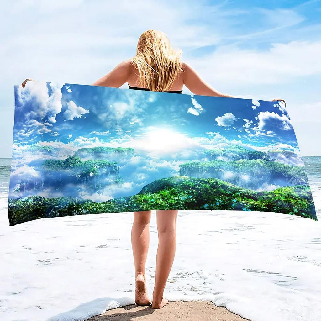 The Clouds Beach Towel,Beach Blanket Oversized Sand Resistant Beach Towels,Fast Drying, Sand Free Lightweight Large Towels