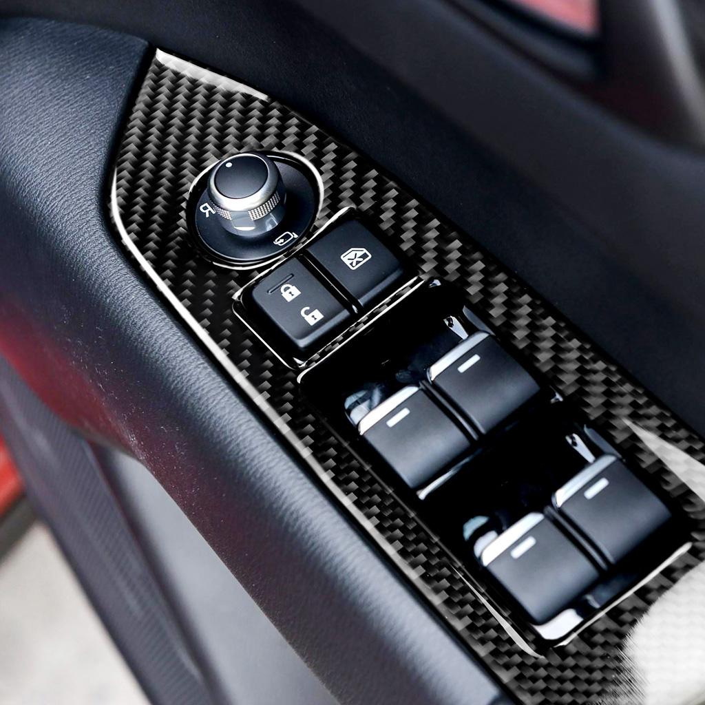 Window Lift Switch Button Panel Decoration Cover Trim Sticker Decal for Mazda CX-5 CX5 2017 2018 Car Accessories Carbon