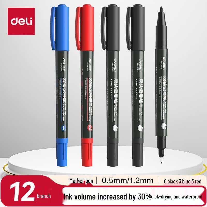 Deli Dual-Tip Marker Pen 6824