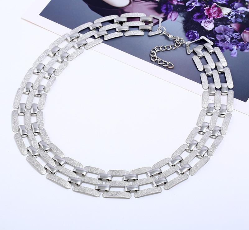 

Геометрическое модное металлическое колье-чокер с матовой отделкой для мужчин и женщин