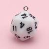 20-Sided Colored Transparent Acrylic Dice Pendant Keychain for DIY Jewelry