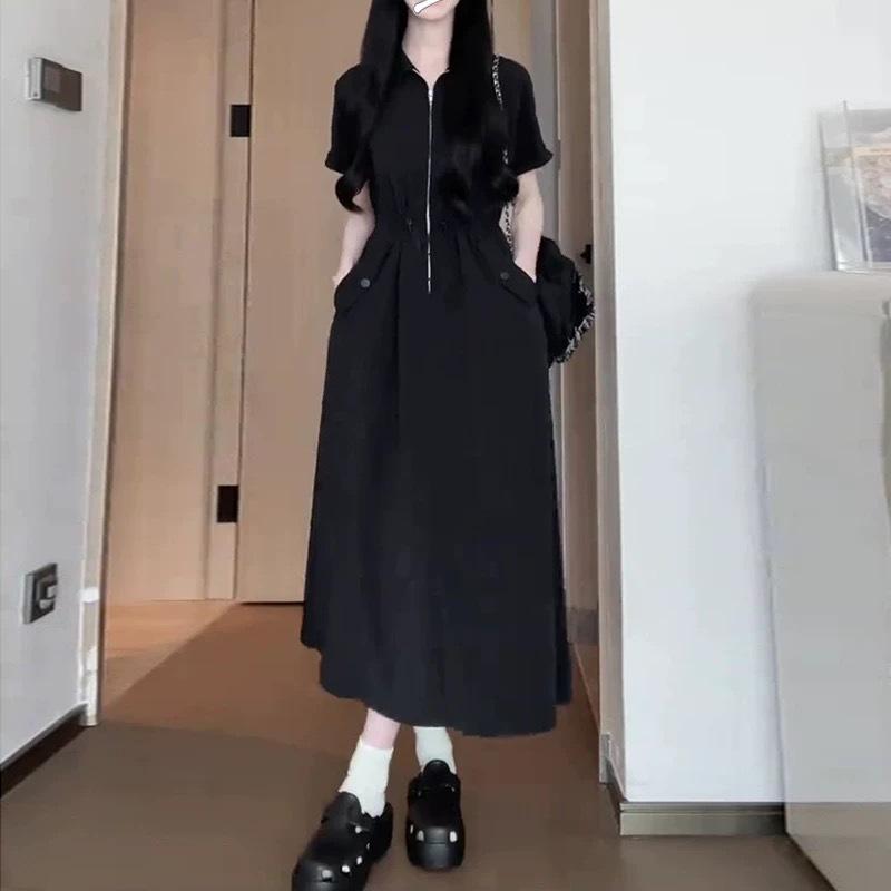 

2026 Summer Fashion A-line Nursing Workwear Dress Extra Large чёрный