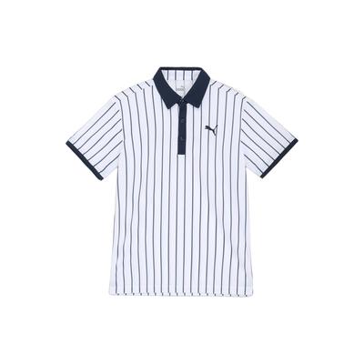 Koszulka Polo z Paskami Color Block Casualowa z Krótkim Rękawem Męskie Koszulki Polo Białe 627604-04