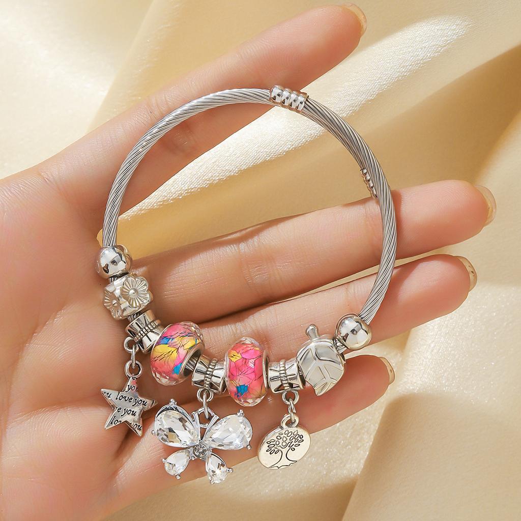 Style Bracelet Crystal Bracelet Beaded Bracelet Jewelry Dream Catcher Flower Love Woman