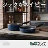 Wahei Freiz Easy-Care Cookware Set A: 16cm Saucepan & 18cm Frying Pan Set, Blue, Fluororesin Coating, IH & Gas Compatible, Stijie II MB-2377