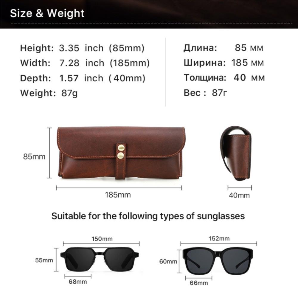 Genuine Leather Eye Glasses Pouch Portable Sunglasses Holder Fashion Glasses Case  for Men Women