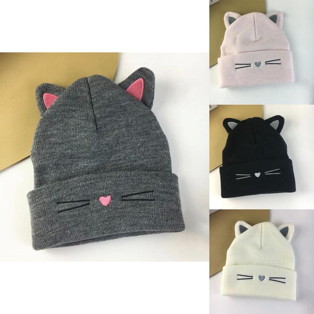 Animal Element Knitted Cap For Women Fall Cold Weather Soft Polyester Fashion Accessory