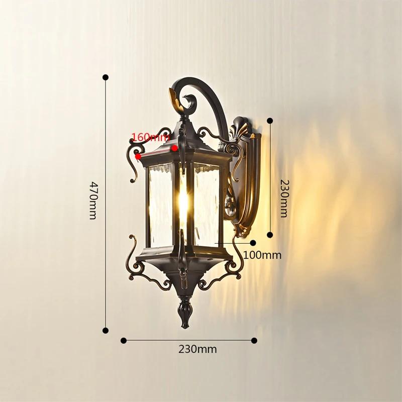 

Европейский стиль наружный настенный светильник ретро крыльцо лампа бронза водонепроницаемый IP65 для дома вилла наружный патио дверной проем винтажный бра E27-Warm light