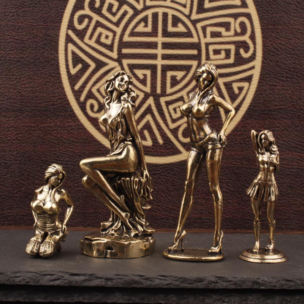 Simulated Brass Modern Four Beauties Decoration Desktop Living Room Office Decoration Crafts Beauties Simulated Decoration