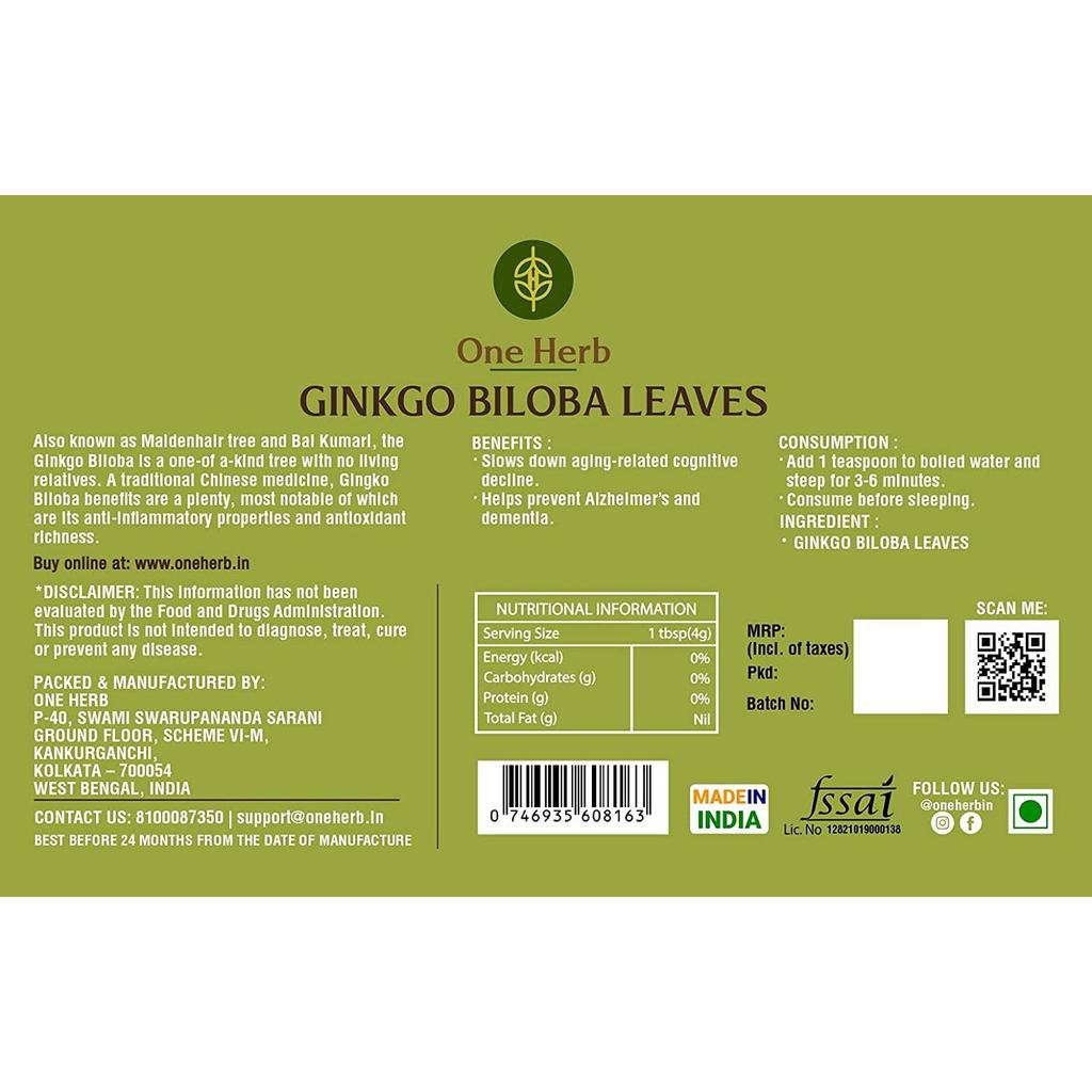 Čaj z listů Ginkgo biloba (50 g), Listy Ginkgo Biloba, Jedna bylina